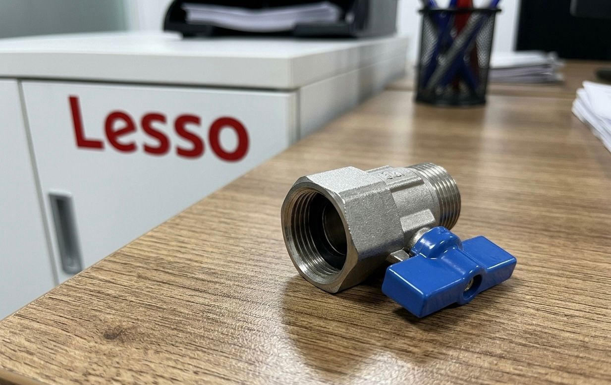 Mini robinet d'arrêt à bille laiton 1/2" papillon bleu