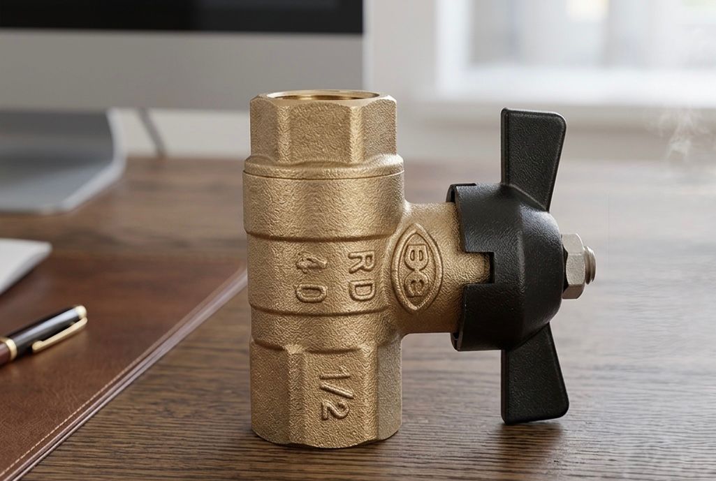 Vanne à bille laiton 1/2" papillon noir (RD40)